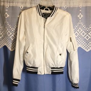 Lightweight White Bomber Jacket